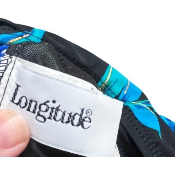 Longitude Swimsuit Women's Size 18 Blue Floral One Piece SwimDress - Picture 3 of 4